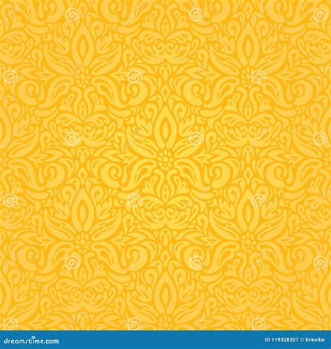 Yellow Colorful Floral Wallpaper Background Floral Pattern Stock Vector ...