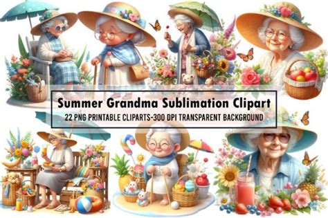 Summer Grandma Sublimation Clipart Graphic By Sublimation Artist