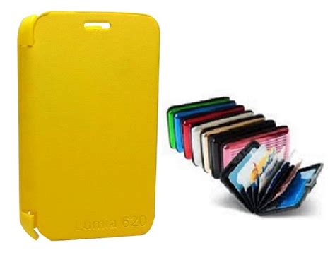 Buy Edge Flip Cover Aluma Aluminium Wallet For Nokia Lumia 620 Yellow