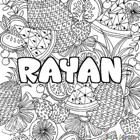 Coloriage Pr Nom Rayan D Cor Mandala Fruits Sans D Passer