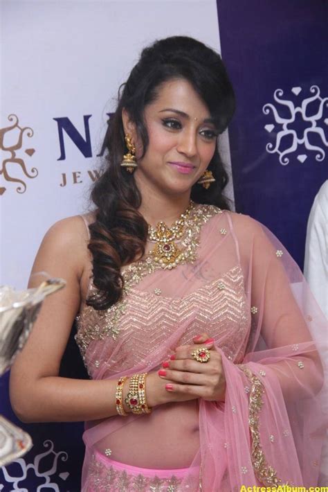 Trisha Hot Photos At Jewellery Shop Opening In Pink Saree - Actress Album