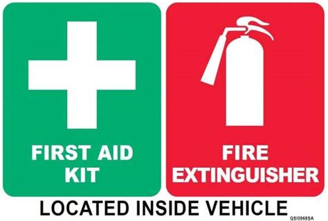 First Aid Kit Fire Extinguisher Stickers Fast Limited