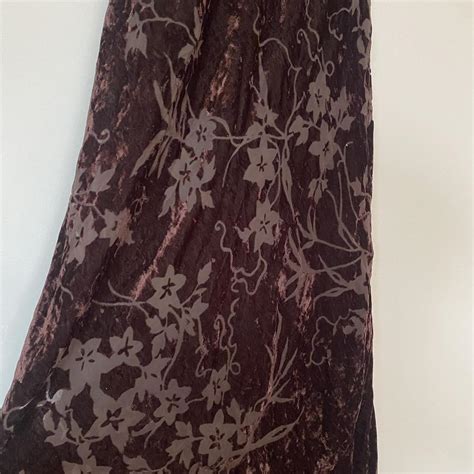 Whimsigoth Dress Vintage 90s Brown Maxi Velvet Depop