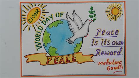 World Day Of Peace Drawing Easy Steps World Peace Day Poster Drawing