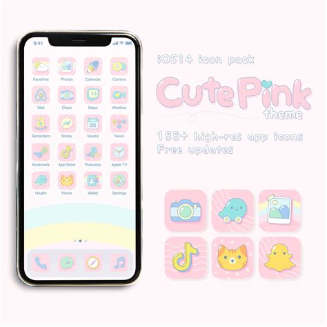 Ios Niedliches Pink Icon Pack Kawaii Sthetik Etsy De