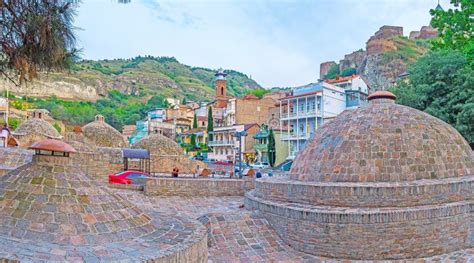 The Baths of Abanotubani in Tbilisi Stock Image - Image of minaret ...