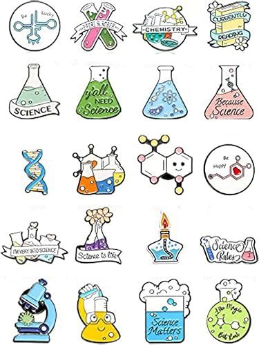 Qutsvosh 20PCS Nurse Enamel Pins Set Science Brooch Pins Cute Cartoon