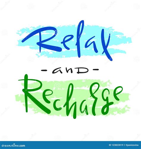 Relax And Recharge Simple Inspire And Motivational Quote Hand Drawn