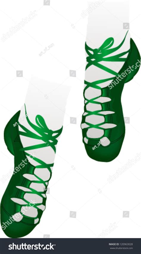 Green Irish Dancing Soft Shoes Stock Vector Illustration 120963028