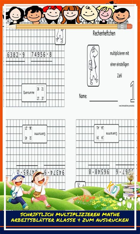 Schriftlich Multiplizieren Mathe Arbeitsbl Tter Klasse Zum Ausdrucken