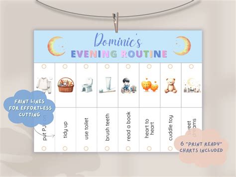 Editable Routine Flip Chart Kids Daily Routine Morning Routine Bedtime