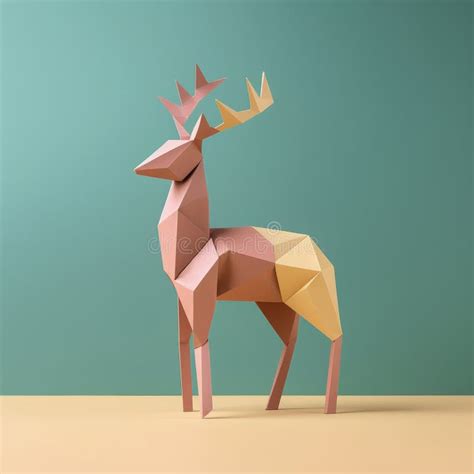 Minimalist Origami Deer Composition Stock Illustration Illustration Of Playful Minimalism