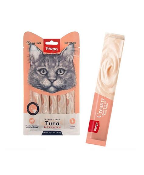 Wanpy Creamy Cat Treats Lickable Gram Salmon Cats And Tails