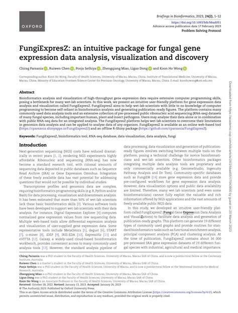 Pdf Fungiexpresz An Intuitive Package For Fungal Gene Expression