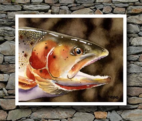 Cutthroat Trout Art Print Watercolor Painting Fly Fishing | Etsy