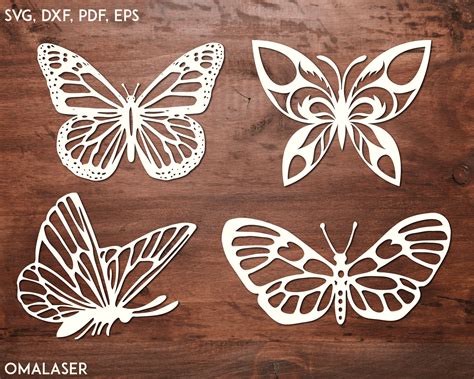 Plantilla Dxf Mariposa Cortar Archivo Vectorial De Mariposa Etsy