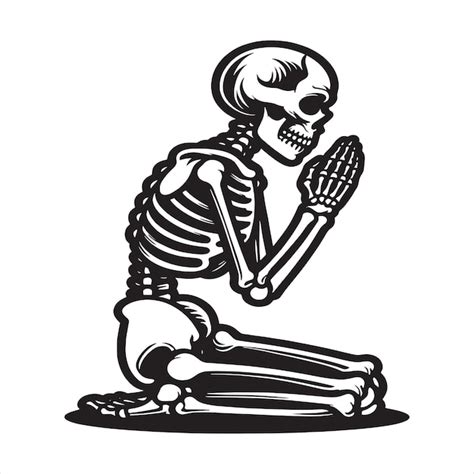 Skeleton Praying Svg Premium Ai Generated Vector