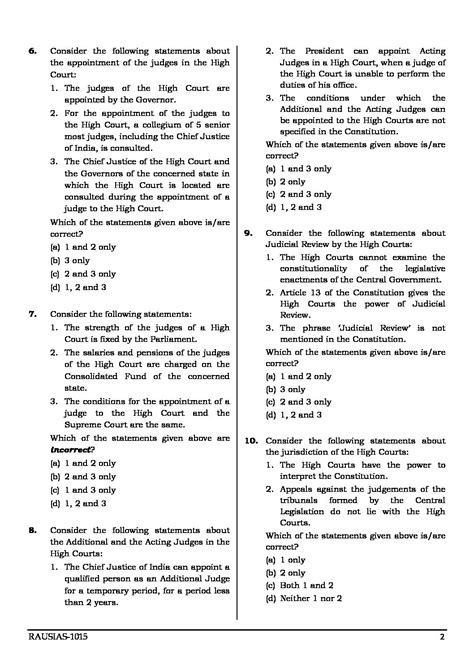 Raus Ias Test Gs Paper Indian Polity And Governance