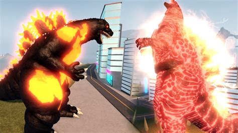 Burning Godzilla Vs Thermo Godzilla Roblox Kaiju Universe YouTube