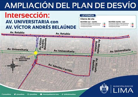 Metropolitano Av Universitaria Cerrar N Intersecciones Este Lunes