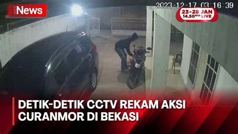 Cctv Rekam Aksi Pencurian Motor Yang Terparkir Di Halaman Rumah Di