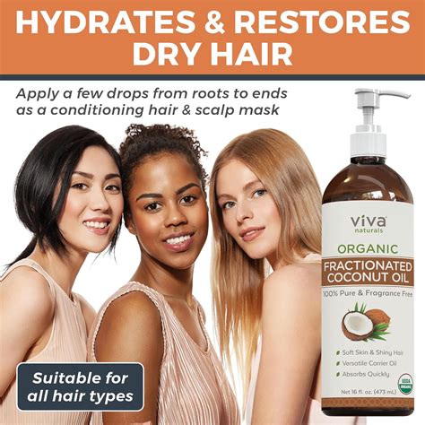 Viva Naturals Aceite de coco fraccionado orgánico Increíble aceite de