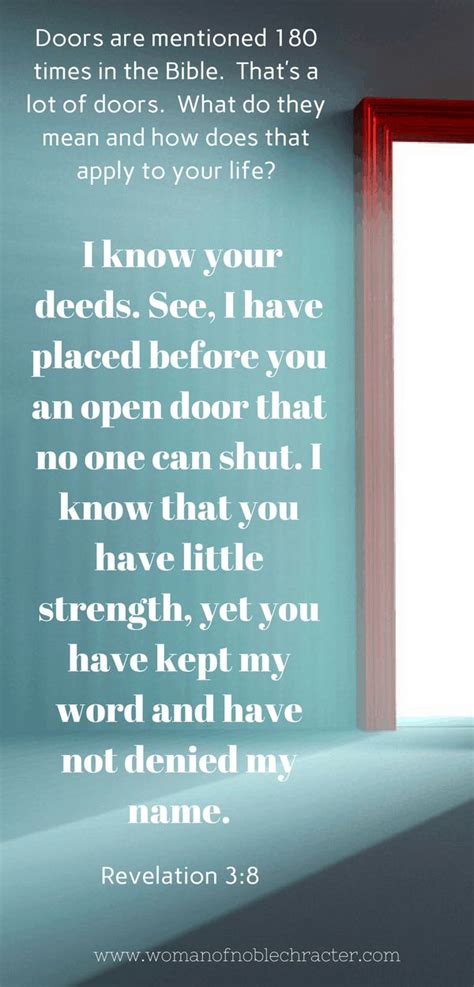 An Open Door With A Bible Verse Written On The Front And Bottom Next To It