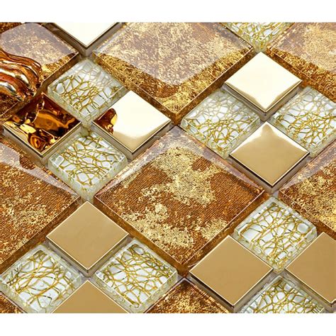 crystal glass mosaic plated tiles art design wall tile hall ...