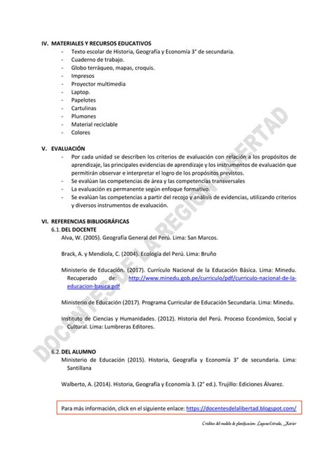 Planificación anual del área de ciencias sociales 2020 PDF Descarga