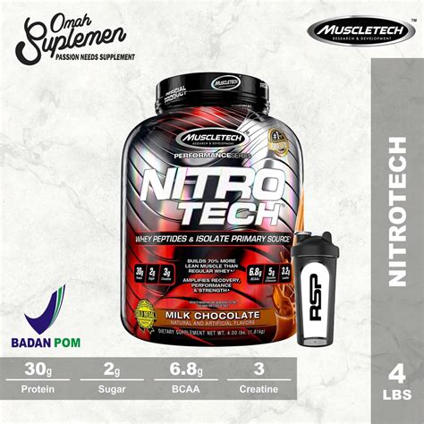 Jual Muscletech Nitrotech 4 Lbs Nitrotech Whey Protein 4lbs Shopee