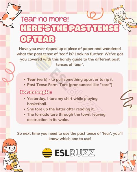 tense  tear tear ing   grammar game eslbuzz