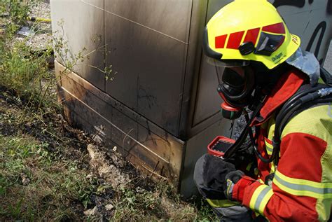 Brand Eines Verteilerkastens Einer Ampelanlage