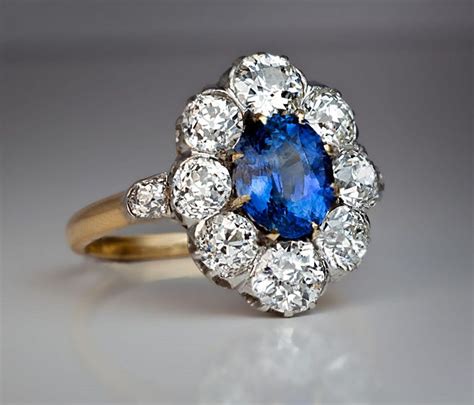 Sapphire Diamond Antique Engagement Ring C 1910 Artofit