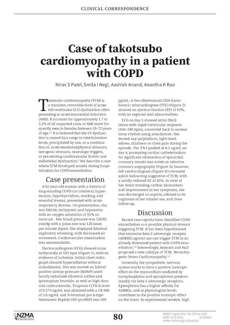 Pdf Case Of Takotsubo Cardiomyopathy In A Patient With Copdnirav S