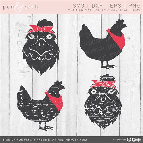 Chicken Svg Bandana Svg Chicken Svg Files For Cricut Etsy