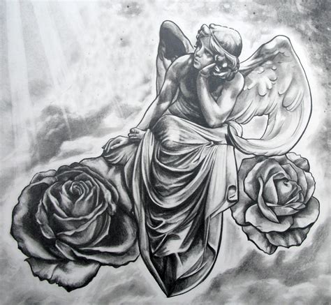 Tattoo Angel Sketch at PaintingValley.com | Explore collection of ...