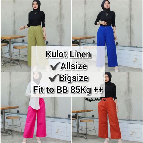 Jual Seoul Highwaist Kulot Linen Premium Laura Slim Kulot Highwaist