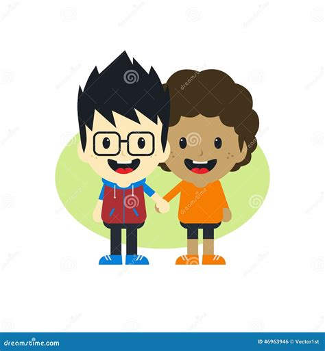Personaje De Dibujos Animados Gay Adorable Ilustración del Vector Ilustración de romance