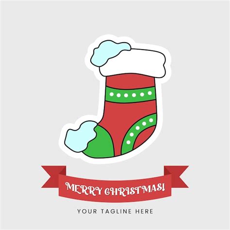 Premium Vector Cartoon Christmas Sock Icon With Outline