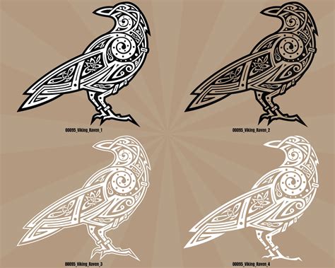 Celtic Raven Viking Tattoo Hugin Munin Logo Art Svg Png Etsy