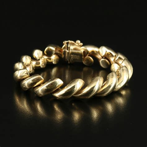 14k San Marco Chain Bracelet Ebth