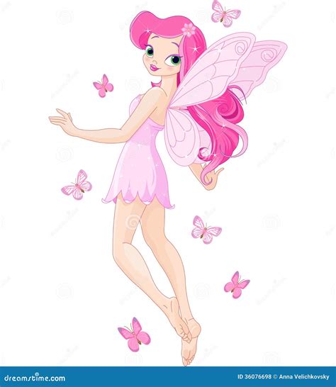 Cute Pink Fairy Stock Vector Illustration Of Flowers 36076698