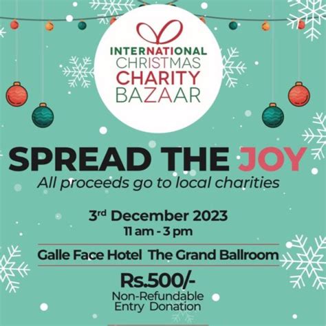 International Christmas Charity Bazaar 3rd December 2023 1100 Am