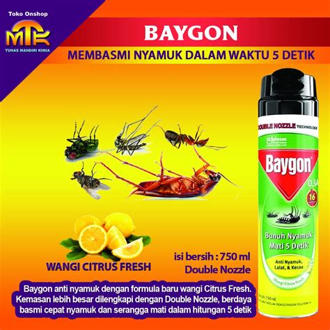 Jual BAYGON Wangi Citrus Fresh Pembasmi Nyamuk Lalat Dan Serangga