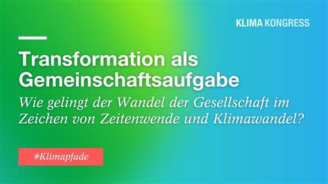 Klimakongress 2022 Transformation YouTube