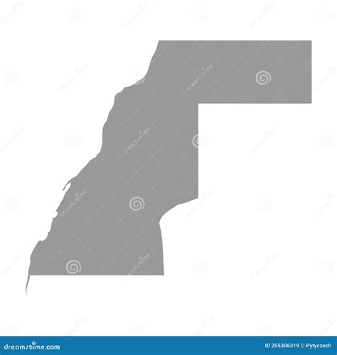 Western Sahara Vector Country Map Silhouette Stock Vector Illustration Of Grey Plan 255306319