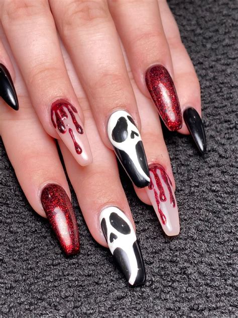 Horror Halloween Nails Horror Nails Halloween Acrylic Nails