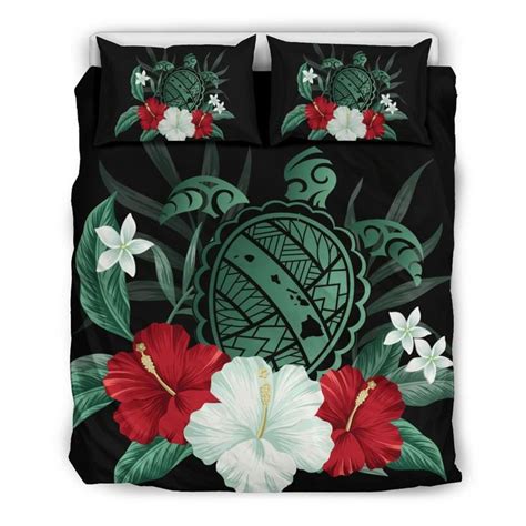 AIO Pride Hawaiian Map Turtle Hibiscus Polynesian 3 Piece Duvet Cover