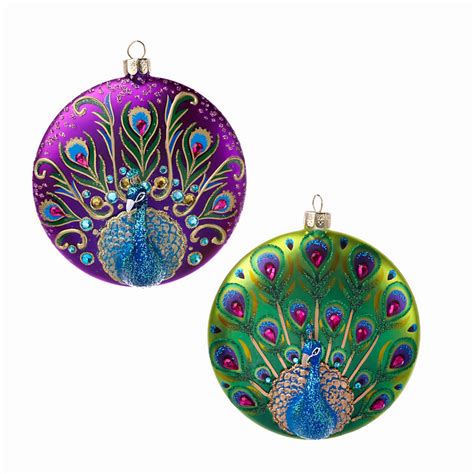 Jeweled Peacock Ornaments Set Of 2 Gumps