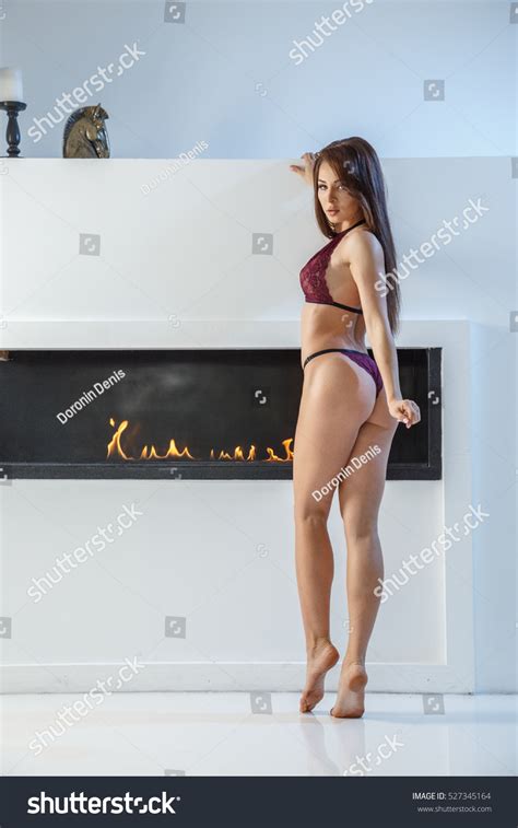 Beautiful Sexy Fitness Brunette Posing Interior Stock Photo Shutterstock